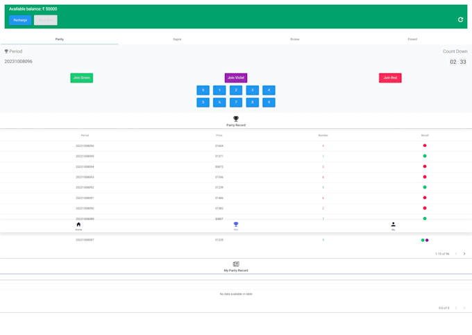 provide you a working color prediction game with source code