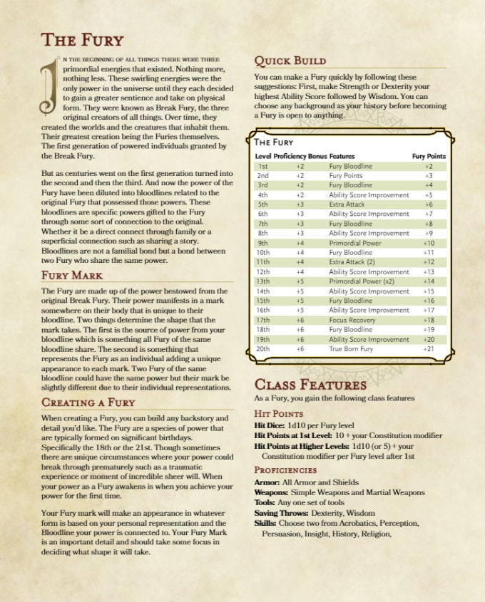 Homebrew material for 5e edition Dungeons and Dragons made by the  community.