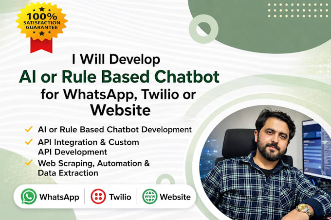develop ai or rule based chatbot for whatsapp, twilio or website