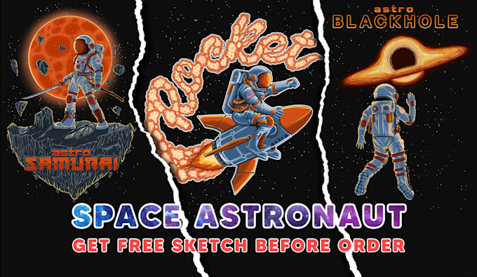 custom design space astronaut for tshirt mascot merchandise