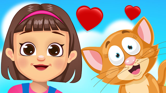 make great education funny 2d animations for youtube childrens song