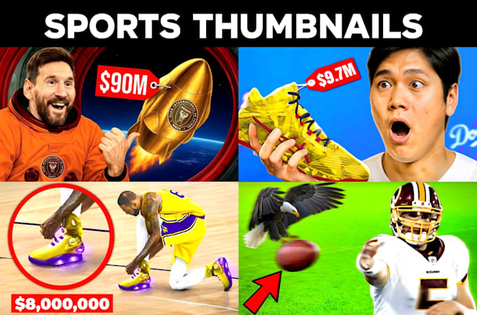 Design eye catchy sports youtube thumbnails by Lsdesign99 | Fiverr
