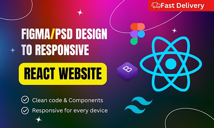 Convert figma to react psd to react next js responsive web application ...