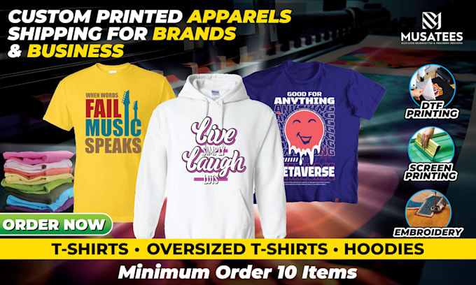 do custom printed tshirts and hoodies manufacturing and shipping