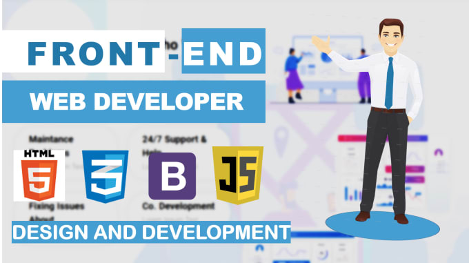 Be your front end web developer using html css bootstrap by ...