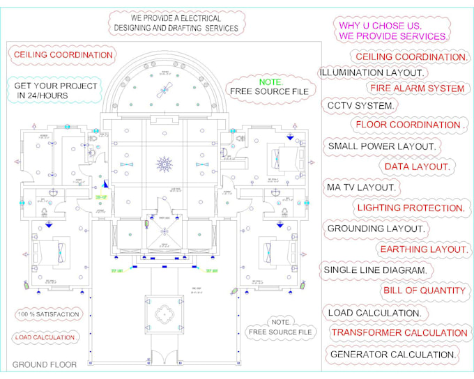 create electrical design and lighting plan