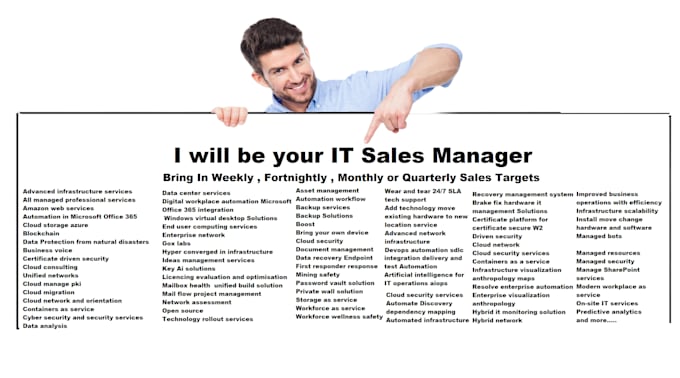 be your IT sales manager and solution consultant