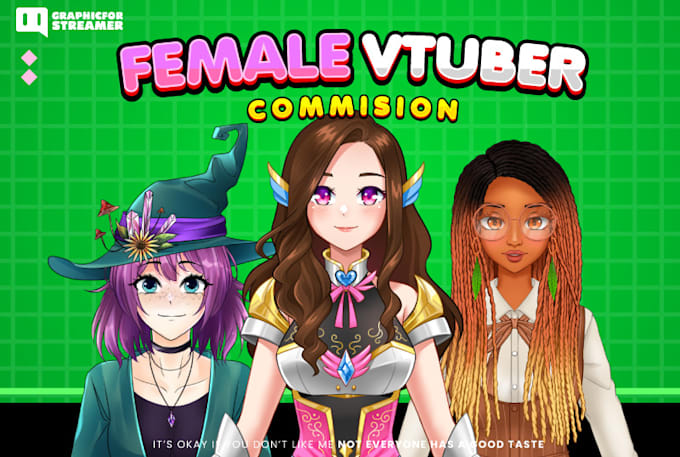 design custom female vtuber model rigging for streamers