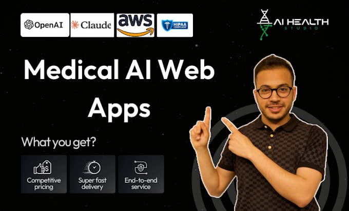 build ai clinic, medical, healthcare, hipaa, pharma, web app software saas mvp