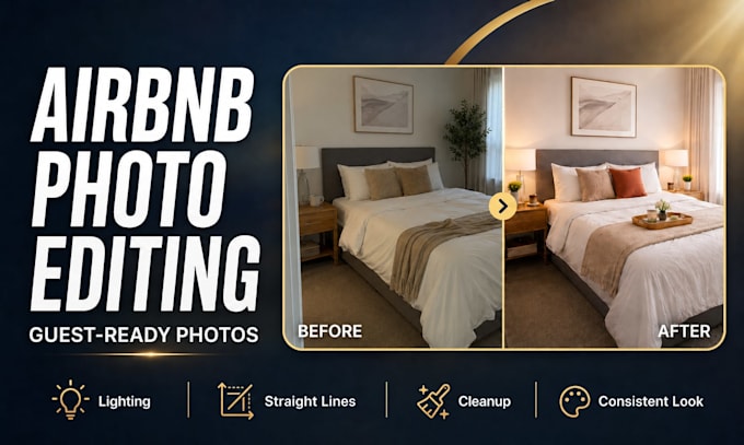 do professional airbnb photo editing for your listing