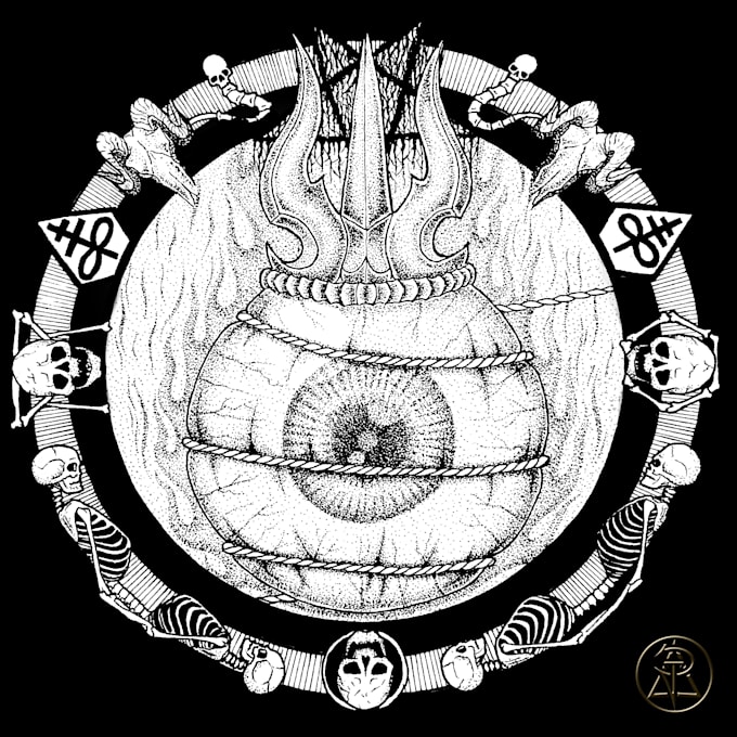 Do brutal dark black metal death metal art illustration by