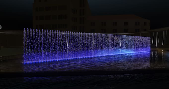 do fountain, water rendering and animation