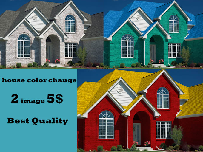 Change house, home wall, brick, roof color and remodel exterior by