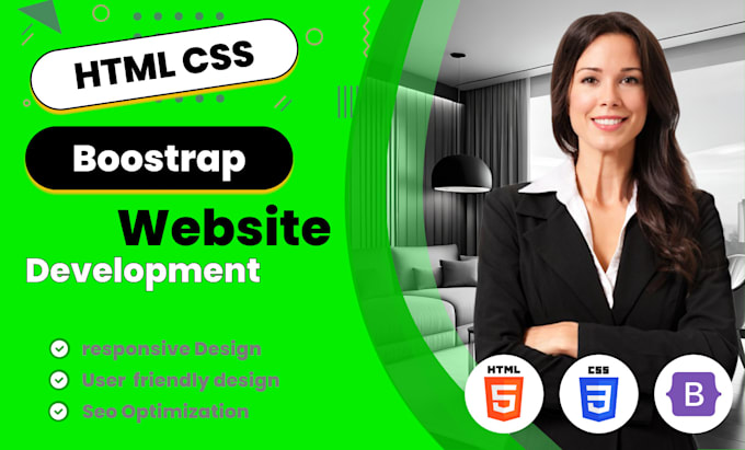 Create professional innovative web site using html css and boostrap by ...