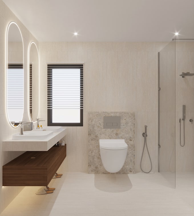 render bathroom  interior with vray