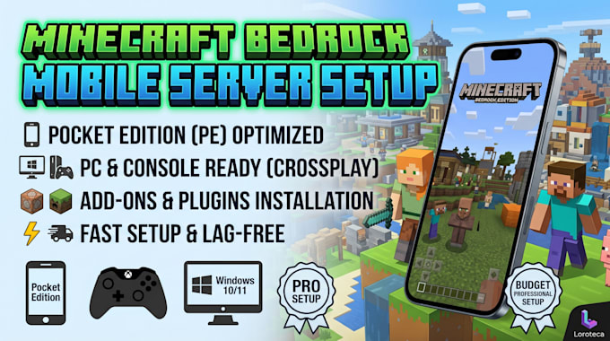 create a minecraft bedrock server for mobile and PC