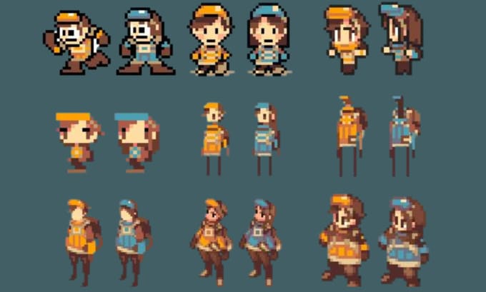 Animate 2d character 8 bit pixel art isometric sprite sheet for your 2d ...