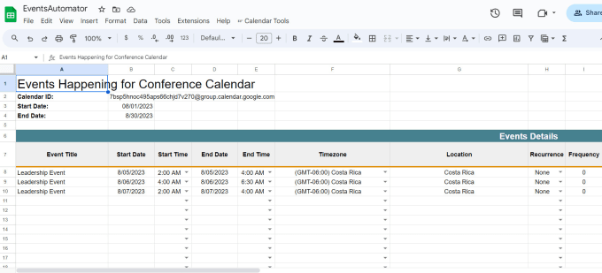Create a google sheet 2 way sync with calendar by Rblatoza Fiverr