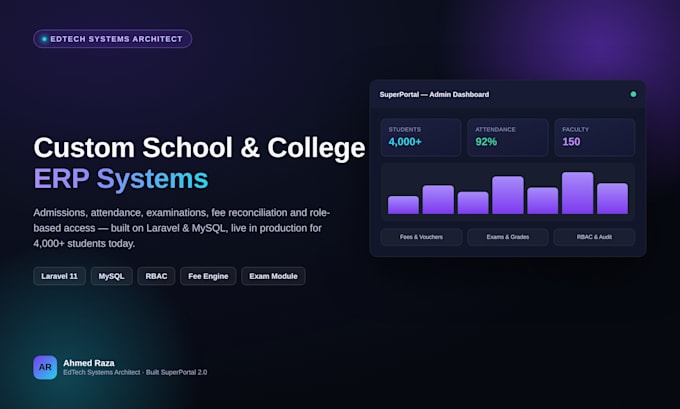 build a custom school, college or university management erp
