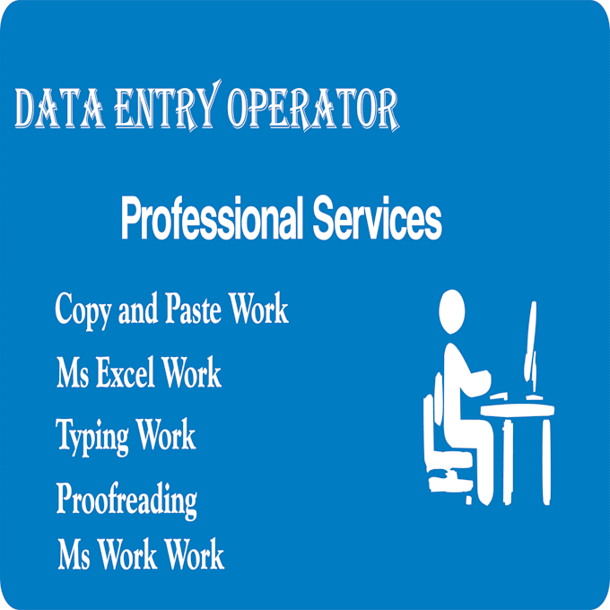 Provide services as data entry, typing work, copy paste work by Matee ...