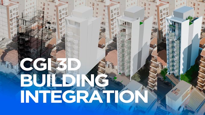 do architectural 3d building integration to a drone footage