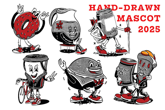 make retro mascot character design