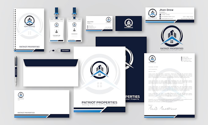 design business card, letterhead, and stationery items