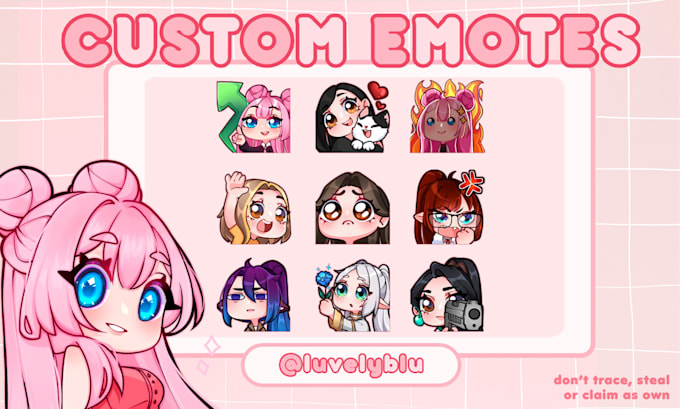 create custom cute and chibi twitch emotes