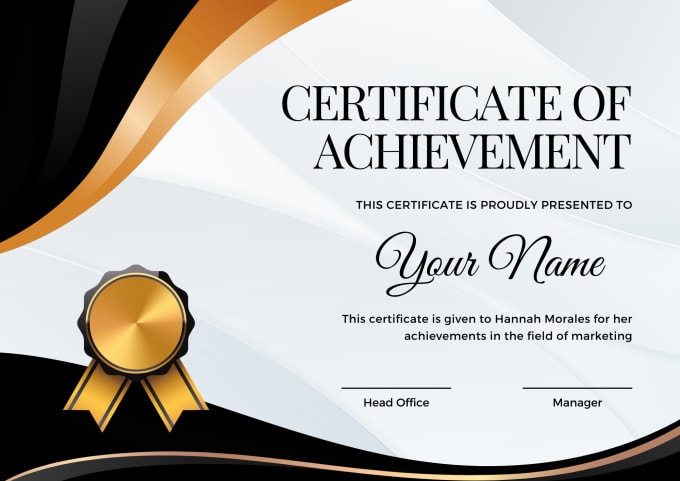 Make a design certificate by Rahmatullaha987 | Fiverr