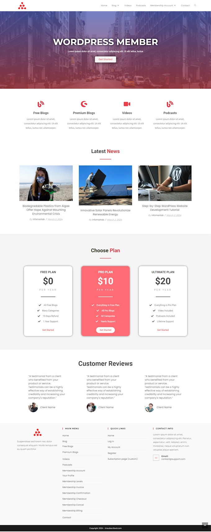 build professional wordpress blog website or business website