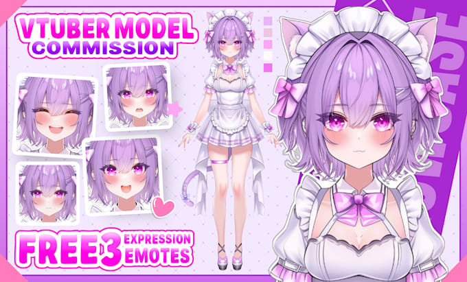 design and rig pro vtuber character in live2d for vtuber studio and vtuber model