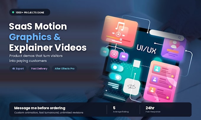 create saas UI animation and 2d motion graphics explainer video