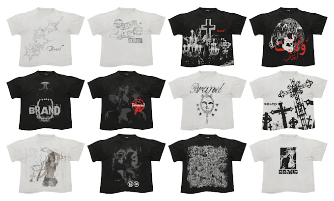 JOLILUNA Grunge T-Shirt - Y2k Streetwear Mit Gitarren-Print