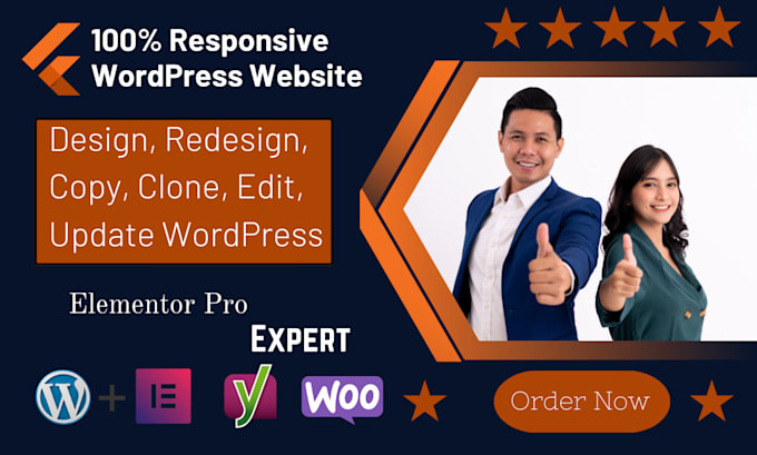 redesign, clone, copy, edit and update your wordpress website professionally