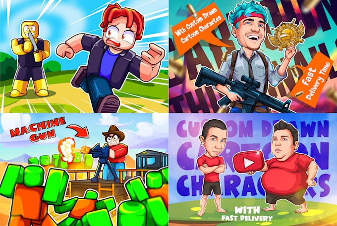 draw cartoon youtube thumbnail