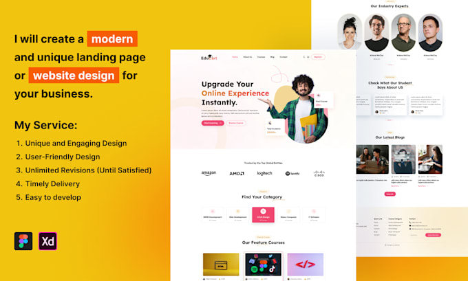 Create a modern and unique landing page or website design by ...