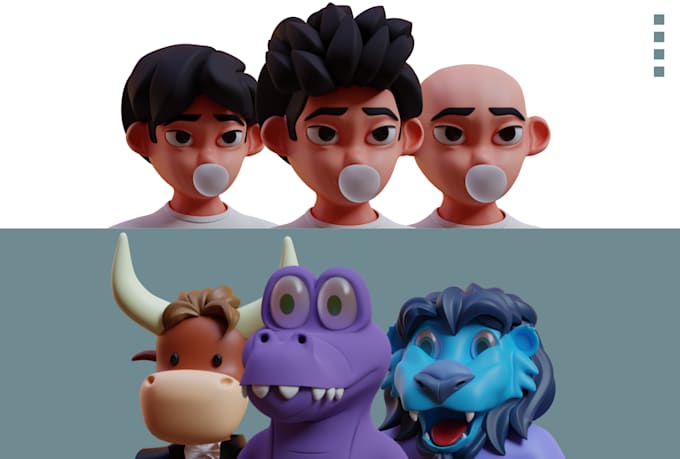 make cartoon avatar 3d nft art collection