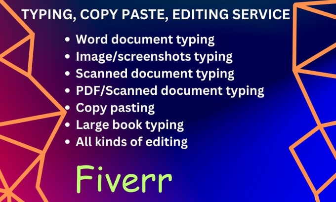 Do Fast Typing Retyping Scan Documents Excel Copy Pasting And Editing By Salimhossain479 1917