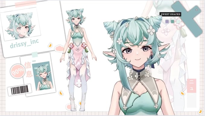 Draw and rig vtuber model, live2d rigging, anime, 2d vtuber by Drissy ...