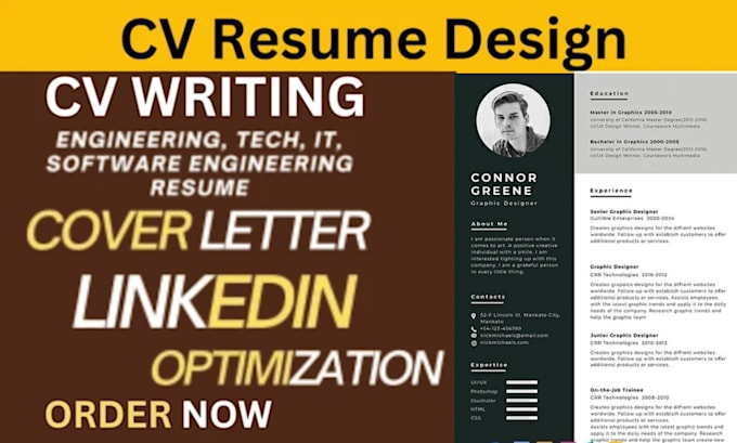write professional resume craft cv writing, build cover letter, update linkedin