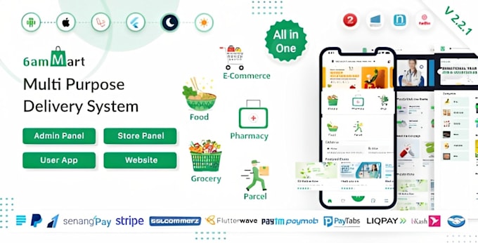 do 6ammart multivendor website app with admin and website