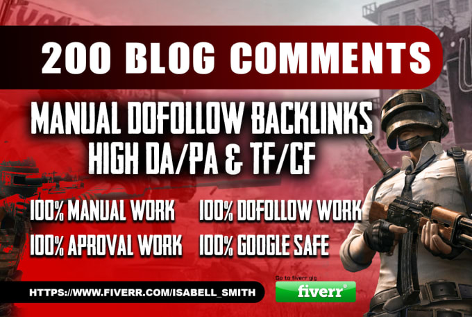 200 blog comments with high quality backlinks and dofollow