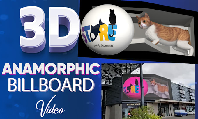 create a 3d video for 3d led billboard, anamorphic display