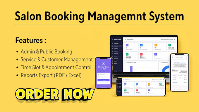 design a salon website and booking system