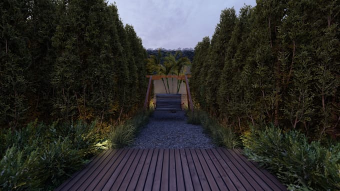 design a captivating garden and patio landscape