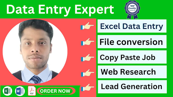 do data entry, web research and copy paste job