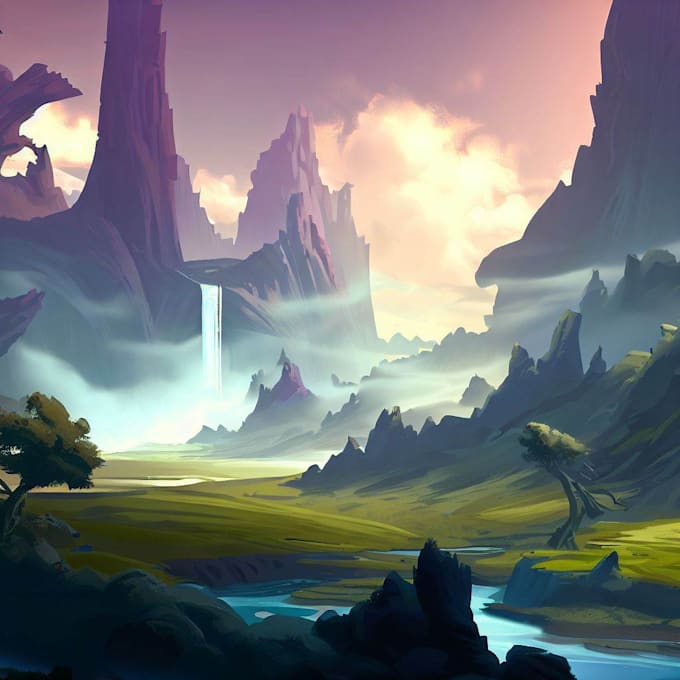 design a fantasy environment landscape