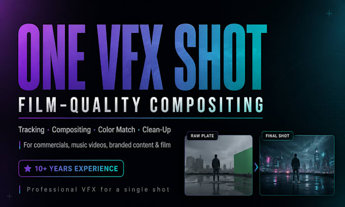 professionally composite one vfx shot for film or advertising