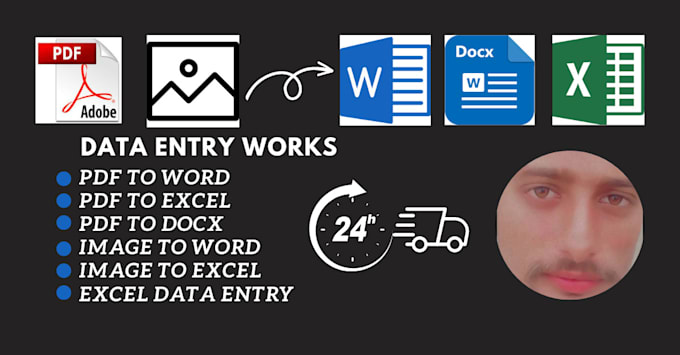 data entry, convert PDF to word or image to word