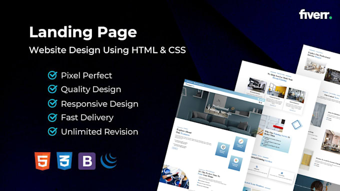 Do unique and modern landing page website design using html css by ...